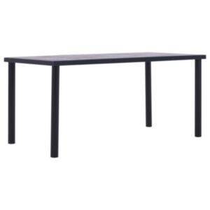 U24 pusdienu galds, melns un betona pelēks, 160 x 80 x 75 cm, MDF