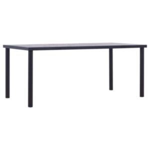 Pood24 söögilaud, must ja betoonhall, 180 x 90 x 75 cm, MDF 