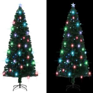U24 mākslīgā egle ar pamatni / LED gaismām 240 cm, optiskā šķiedra