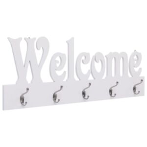 U24 sienas stiprinājums drēbju pakaramais, WELCOME, balts, 74 x 29,5 cm