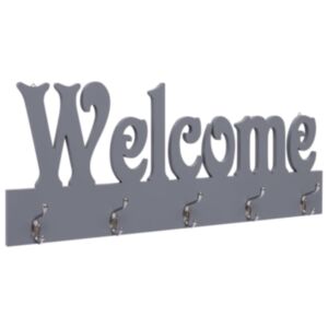 U24 sienas stiprinājums drēbju pakaramais, WELCOME, pelēks, 74 x 29,5 cm