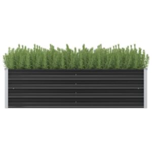 U24 dārza augu kastīte antracīta pelēks 160 x 40 x 45 cm cinkots tērauds