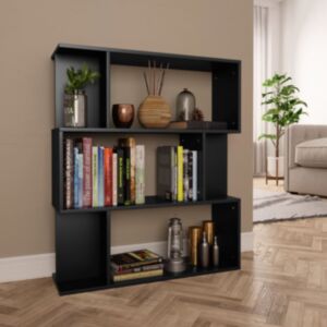 U24 grāmatu skapis / istabas sadalītājs melns 80 x 24 x 96 cm skaidu plātne