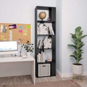 U24 grāmatu skapis / istabas sadalītājs melns 45 x 24 x 159 cm skaidu plātne