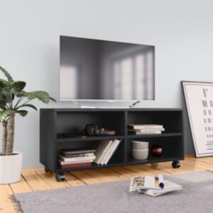 U24 тумба под ТВ на колесиках, черный, 90 x 35 x 35 см, ДСП