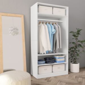 Pood24 garderoob valge 100 x 50 x 200 cm tehispuit