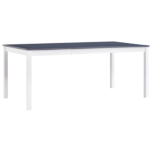 U24 pusdienu galds balts un pelēks 180 x 90 x 73 cm priedes koks