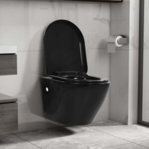 Keramikas tualetes pods bez apmalēm U24, melns