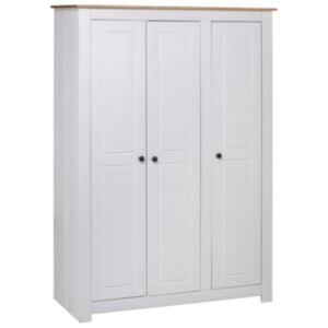 U24 Skapis ar 3 durvīm balta 118x50x171,5 cm priedes Panama sērija