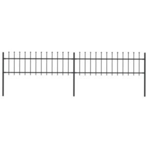 U24 dārzs ar asu galu, tērauds, 3,4 x 0,6 m, melns
