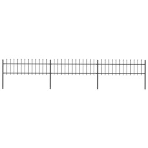 U24 dārzs ar asu galu, tērauds, 5,1 x 0,6 m, melns