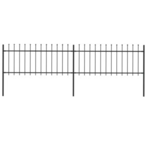 Pood24 terava otsaga aed, terasest, 3,4 x 0,8 m, must