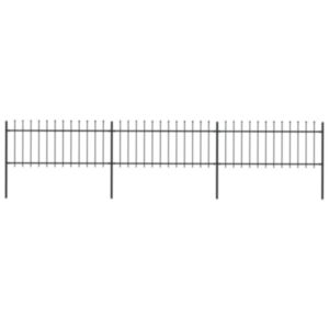 Pood24 terava otsaga aed, terasest, 5,1 x 0,8 m, must