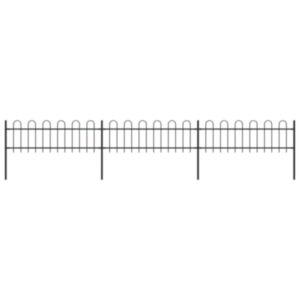 Pood24 kumerate otstega aed, teras, 5,1 x 0,6 m, must