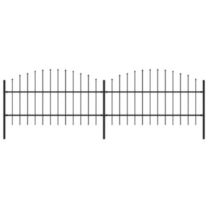 U24 dārza smails, tērauds (0,75–1) x 3,4 m, melns