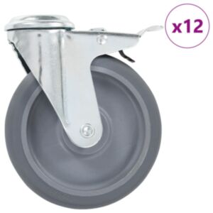 Pood24 poldiaukudega pööratavad mööblirattad 12 tk, 125 mm