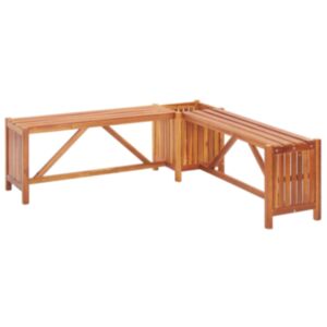 U24 садовая угловая скамейка с ящиком для растений, 150x150x40 см, прочная древесина акации