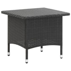 Чайный стол U24, черный, 50 x 50 x 47 см, полированный ротанг
