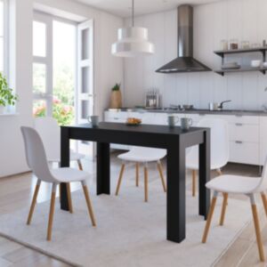 Pood24 söögilaud, must 120 x 60 x 76 cm tehispuit