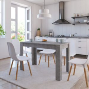 Pood24 söögilaud, betoonhall 120 x 60 x 76 cm tehispuit