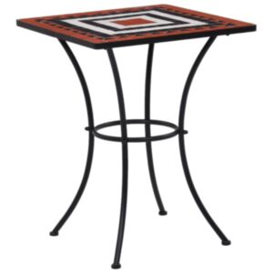 U24 bistro galds ar mozaīku, terakota un balts, 60 cm, keramika