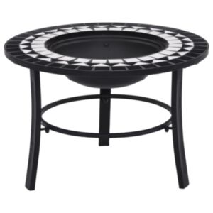 U24 mozaīkas modeļa kamīns, melnbalts, 68 cm, keramikas