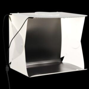 U24 saliekamā LED fotostudijas gaismas kaste 40x34x37 cm plastmasa, balta