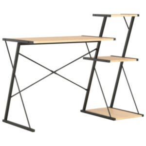 U24 rakstāmgalds ar plauktu, melns un ozolkoka, 116 x 50 x 93 cm