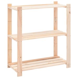 U24 3 stāvu noliktavas plaukts 80 x 38 x 90 cm priedes koks 150 kg