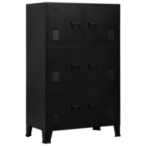 Pood24 tööstuslik hoiukirst must 75x40x120 cm teras 