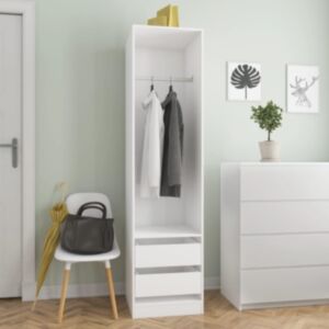 Pood24 garderoob sahtlitega valge 50x50x200 cm tehispuit