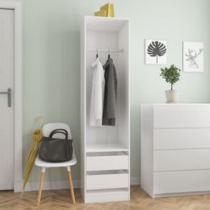 U24 skapis ar atvilktnēm balts 50x50x200 cm skaidu plātne