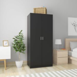 U24 skapis melns 80 x 52 x 180 cm skaidu plātne