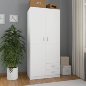  Pood24 garderoob valge 80 x 52 x 180 cm tehispuit