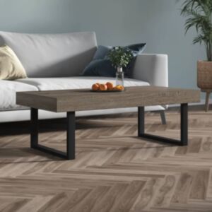 Pood24 kohvilaud, hall ja must, 120 x 60 x 40 cm, MDF ja raud
