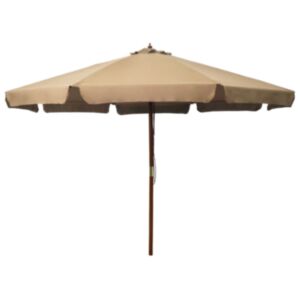 Pood24 päikesevari puust postiga 330 cm, pruunikashall