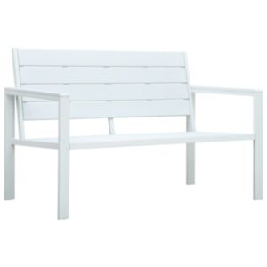 U24 садовая скамейка, 120 см, HDPE, белый, имитация дерева