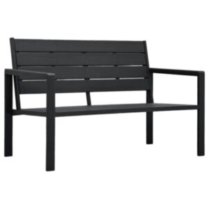 U24 садовая скамейка, 120 см, HDPE, черная, под дерево