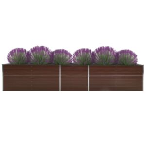 Pood24 aia taimelava tsingitud teras 400 x 80 x 45 cm pruun