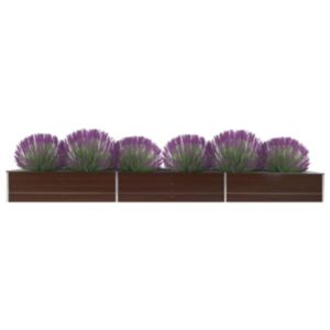 Pood24 taimelava, tsingitud teras, 480 x 80 x 45 cm, pruun