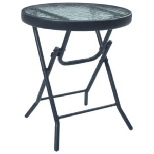 U24 bistro galds, melns, 40 x 46 cm, tērauds un stikls