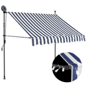 U24 manuāli izvelkams nojume, LED, 150 cm zila un balta