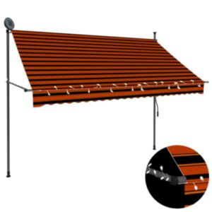U24 manuāli izvelkams nojume, LED, 250 cm, oranža un brūna