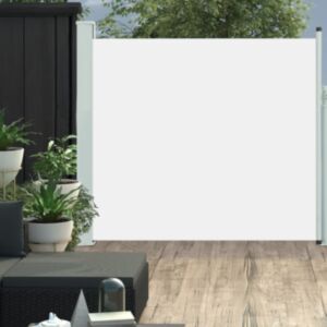 Pood24 lahtitõmmatav terrassi külgsein, 170 x 300 cm, kreemjasvalge