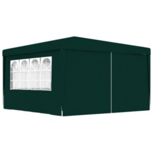 U24 profesionāla viesību telts ar sānu sienām, 4x4 m, zaļa 90 g / m²