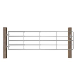 U24 lauka stienis ar 5 stieņiem, tērauds, (115–300) x 90 cm, sudrabs