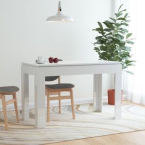Pood24 söögilaud, kõrgläikega, valge 120 x 60 x 76 cm puitlaastplaat