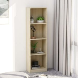 U24 četrstāvu grāmatu plaukts Sonoma ozols 40x24x142 skaidu plāksne