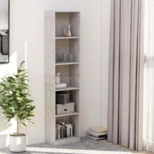 U24 5 stāvu grāmatu plaukta betona zāle 40x24x175 skaidu plāksne
