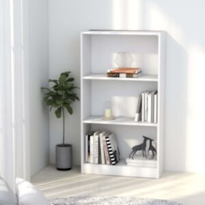 U24 3-х этажная книжная полка белая 60x24x108 см ДСП